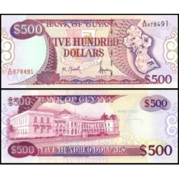 Guyana Guiana P-32a Fe 500 Dollars ND (1996)