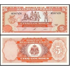 Haiti P-261a.2 Fe 5 Gourdes 1992 Haiti P-261a.2 Fe 5 Gourdes 1992
