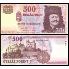 Hungary Hungria P-188a Fe 500 Forint 2001 Francisco II Rákóczi