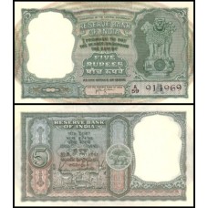 Índia P-35b Fe 5 Rupees ND (1957)