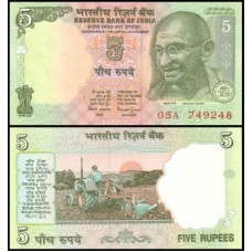 Índia P-88Ac Fe 5 Rupees ND (2002) Gandhi