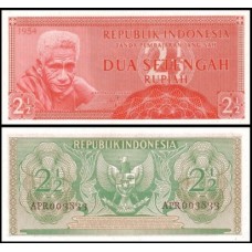 Indonésia P-73a Fe 2 1/2 Rupiah 1954 Indonésia P-73a Fe 2 1/2 Rupiah 1954