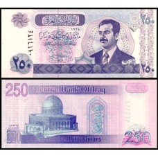 Iraq Iraque P-88a.2 Fe 250 Dinars 2002 Saddam Hussein