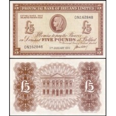 Ireland Northern Irlanda do Norte P-246a.3 Fe 5 Pounds 1972 Provincial Bank