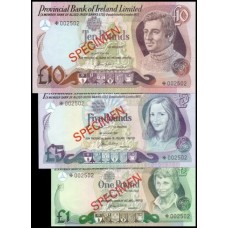 Ireland Northern Irlanda do Norte P-CS2 Fe 1, 5, 10 Pounds ND (1977) Spécimen