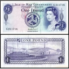 Isle Of Man Ilha Do Homem P-29d Fe 1 Pound ND (1976) Rainha ♛