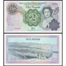 Isle Of Man Ilha Do Homem P-39a Fe 50 Pounds ND (1983) Rainha ♛