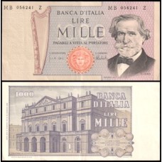 Italy Itália P-101c Sob 1.000 Lire 1969 Giuseppe Verdi