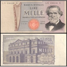 Italy Itália P-101d Sob 1.000 Lire 1975 Giuseppe Verdi