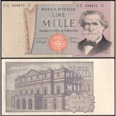 Italy Itália P-101e Sob 1.000 Lire 1975 Giuseppe Verdi