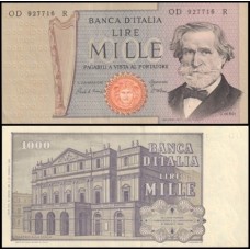 Italy Itália P-101h Sob 1.000 Lire 1969 Giuseppe Verdi