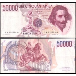 Italy Itália P-113a.1 Sob 50.000 Lire D. 1984 Gian Lorenzo Bernini