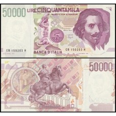 Italy Itália P-116b.2 Fe 50.000 Lire 1992 Gian Lorenzo Bernini
