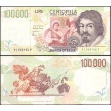 Italy Itália P-117b.1 S/Fe 100.000 Lire 1994 Caravaggio