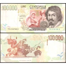 Italy Itália P-117b.1 Sob 100.000 Lire 1994 Caravaggio Italy Itália P-117b.1 Sob 100.000 Lire 1994 Caravaggio