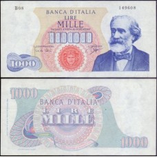 Italy Itália P-96a Sob 1.000 Lire 1962 Giuseppe Verdi