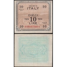 Italy Itália P-M19a Sob 10 Lire 1943