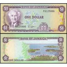 Jamaica P-64a Fe 1 Dollar (1982) Sir Alexander Bustamante