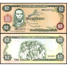 Jamaica P-65a Fe 2 Dollars ND (1982-86)