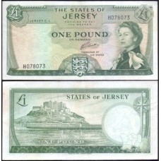 Jersey Ilhas Jersey P-8b Sob 1 Pound 1963 Rainha ♛	