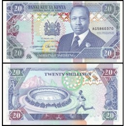 Kenya Quênia P-31b Fe 20 Shillings 1994 Daniel Toroitich Arap Moi Kenya Quênia P-31b Fe 20 Shillings 1994 Daniel Toroitich Arap Moi