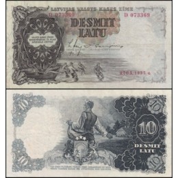 Latvia Letônia P-29a S/Fe 10 Latu 1937 Latvia Letônia P-29a S/Fe 10 Latu 1937