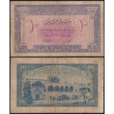 Lebanon Líbano P-47 Mbc 10 Piastres 1950