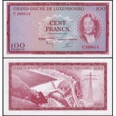 Luxembourg Luxemburgo P-52a Fe 100 Francs 1963 Carlota, Grã-Duquesa