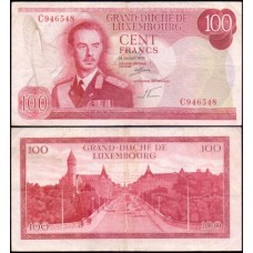 Luxembourg Luxemburgo P-56a Mbc 100 Francs 1970