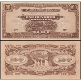 Malaya P-M8b Fe 100 Dollars 1944 Invasão Japonesa