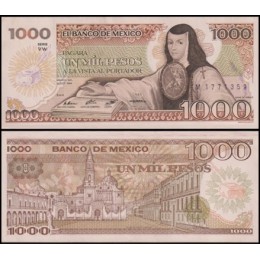 México P-81a.6 Fe 1.000 Pesos 1984 Sóror Juana 