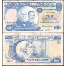 Mozambique Moçambique P-113a.1 Mbc 100 Escudos 1972