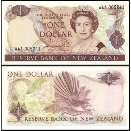 New Zealand Nova Zelândia P-169a Fe 1 Dollar ND (1981-92) Rainha ♛