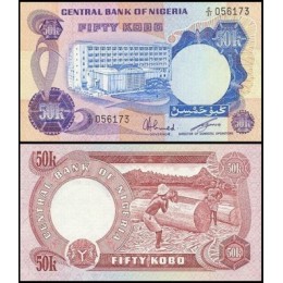 Nigéria P-14f Fe 50 Kobo ND (1973/1982)