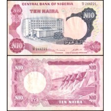 Nigéria P-17b Sob 10 Naira 1973 Nigéria P-17b Sob 10 Naira 1973