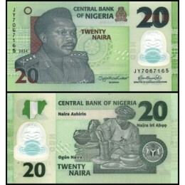 Nigéria P-34s.2 Fe 20 Naira 2024 Polímero