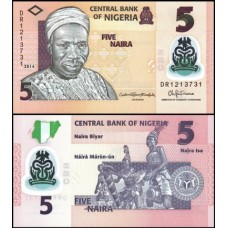 Nigéria P-38g Fe 5 Naira 2016 Abubakar Tafawa Balewa Polímero