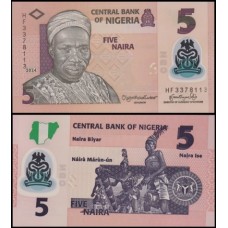 Nigéria P-38n Fe 5 Naira 2024 Polímero