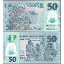 Nigéria P-40n Fe 50 Naira 2024 Polímero