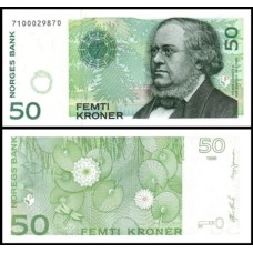 Norway Noruega P-46a.1 Fe 50 Kroner 1996 Peter Asbjørnsen