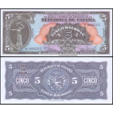 Panamá 5 Balboas 1941 REPRODUÇÃO