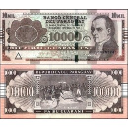 Paraguay Paraguai P-238Ac Fe 10.000 Guaranies 2022 José Gaspar y Velasco