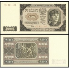 Poland Polônia P-140b.3 Fe 500 Zlotych 1948