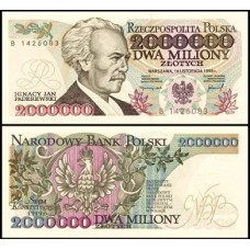 Poland Polônia P-163a Fe 2.000.000 Zlotych 1993/1994 Jan Paderewski