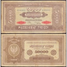 Poland Polônia P-33 Mbc 50.000 Marek 1922