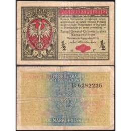 Poland Polônia P-7 Mbc 1/2 Marki 1916