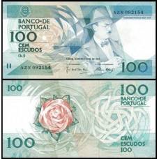 Portugal P-179b.1 Fe 100 Escudos 1987 Fernando Pessoa 