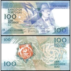 Portugal P-179e.1 Fe 100 Escudos 1988 Fernando Pessoa 