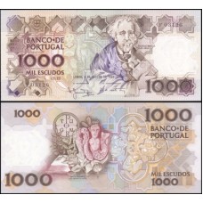 Portugal P-181a.5 Fe 1.000 Escudos 1983 Teófilo Braga