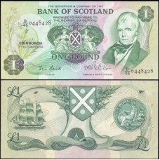 Scotland Escócia P-111f.1 S/Fe 1 Pound 1983 Sir Walter Scott